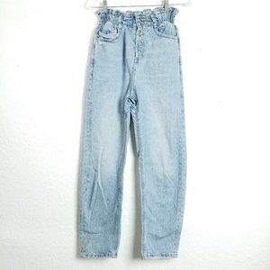 Zara High Wast Paper Bag Stylish Cotton Jeans